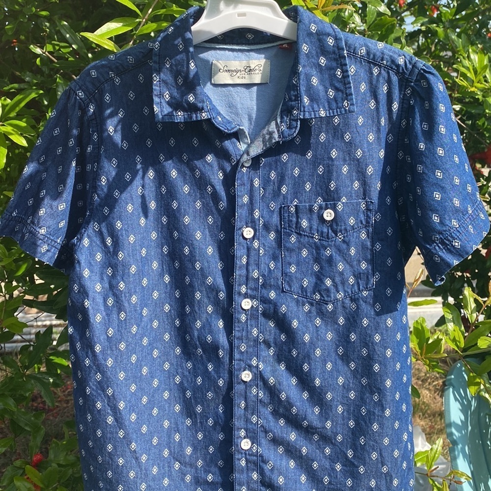 Sovereign Code Kids Denim Botton Up Shirt Boys 6 With Pocket